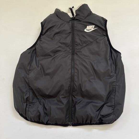 NIKE REVERSIBLE Duck Down Puffer Vest Womens Medium Retro Y2K Athleisure - Picture 4 of 11